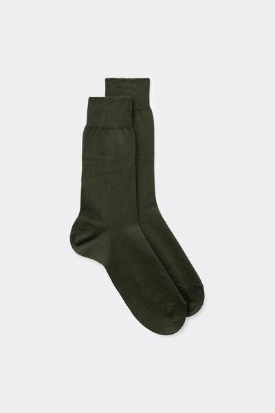 Green Short Warm Cotton Socks, B601_278K, medium