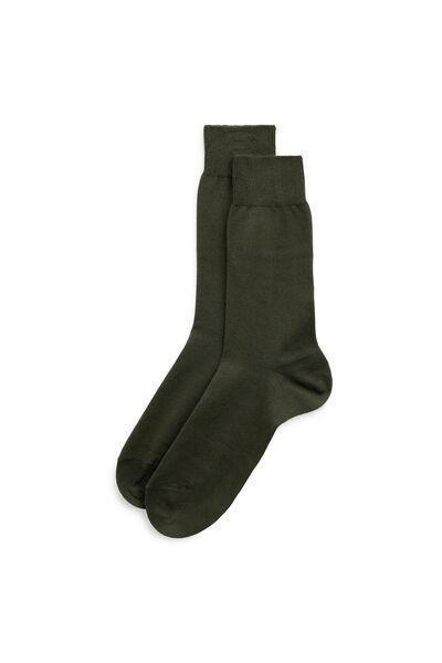 Green Short Warm Cotton Socks, B601_278K, medium