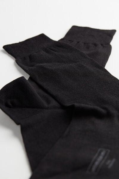 Black Short Cashmere Blend Socks, Black, large image number 2