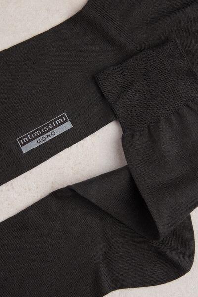 Intimissimi UOMO - Grey Short Socks In Cotton-Silk Cashmere Blend