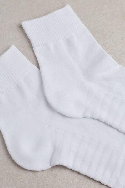White Extra-Short Terry Cotton Socks, , medium
