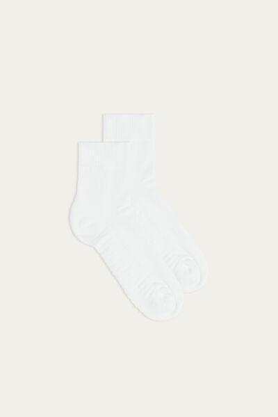 White Extra-Short Terry Cotton Socks, White, large image number 1