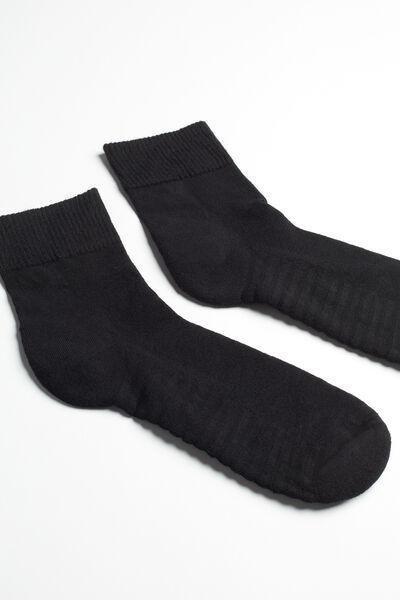 Black Extra-Short Terry Cotton Socks, Black, large image number 2