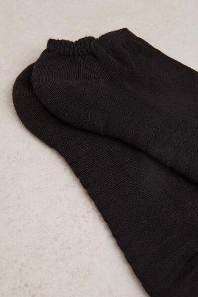 Black Terry Cotton Socks, , medium