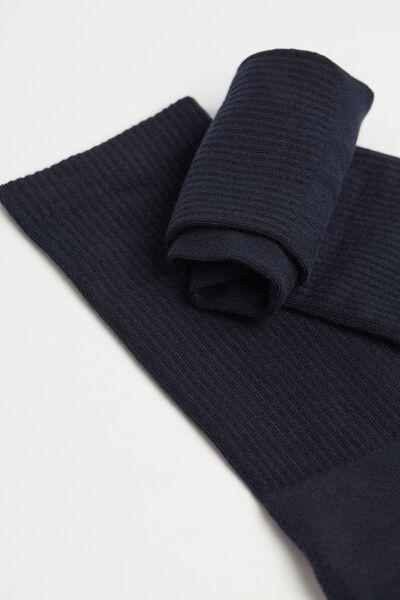 Blue Terry Cotton Short Socks, Blue, large image number 2