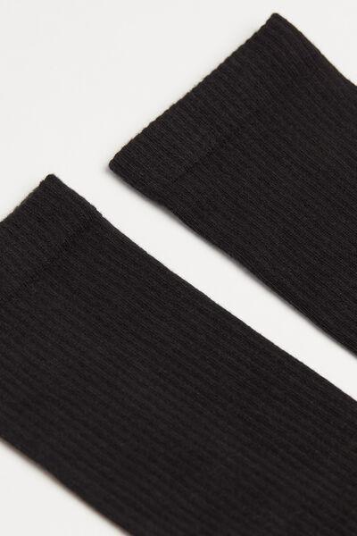 Black Terry Cotton Short Socks, Black, large image number 1