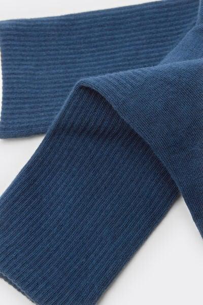 Blue Short Terry Cotton Socks, B601_886J, large image number 1
