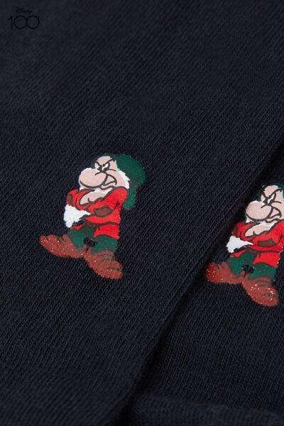 Blue Printed Disney Grumpy Short Soft Cotton Socks, , large image number 1
