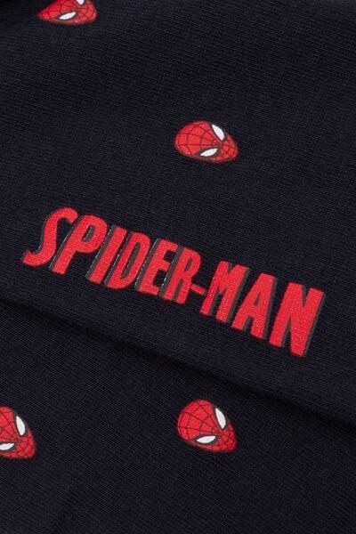 Navy Spider-Man Print Short Cotton Socks, B601_983J, large image number 2