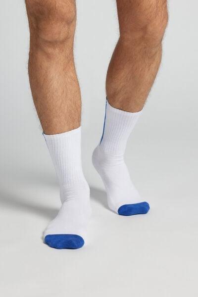 White Short Striped Socks, B601_843J, large image number 1