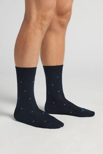 Navy Soft Short Cotton Short Socks, B601_021K, large image number 0