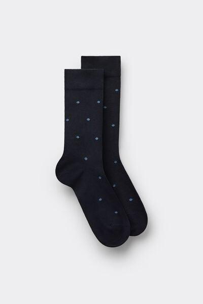 Navy Soft Short Cotton Short Socks, B601_021K, large image number 1