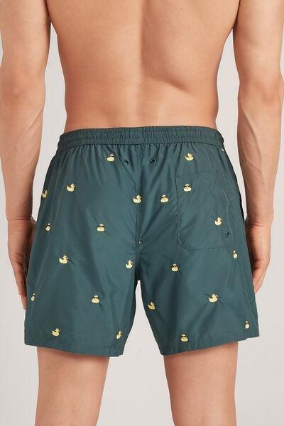 Green Embroidered Swim Trunks, , large image number 3