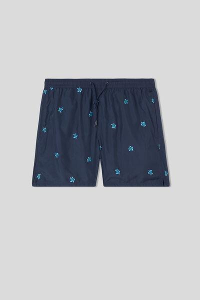 Navy Embroidered Swim Trunks, , large image number 2