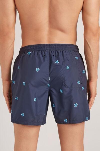 Navy Embroidered Swim Trunks, , large image number 3