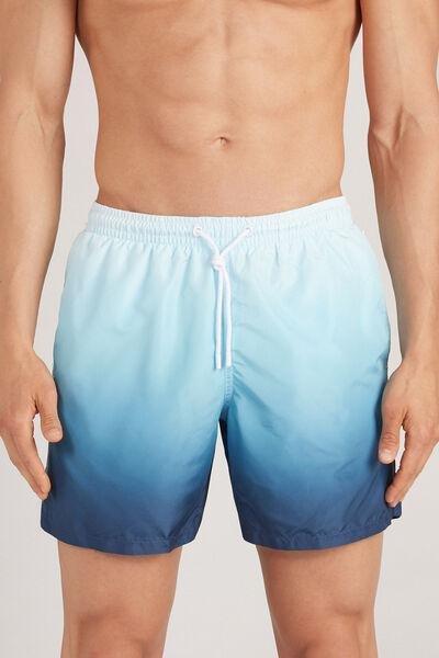 Blue - 633J - Stampa Sfumato  Blu Faded Blue Swim Trunks, , large image number 0