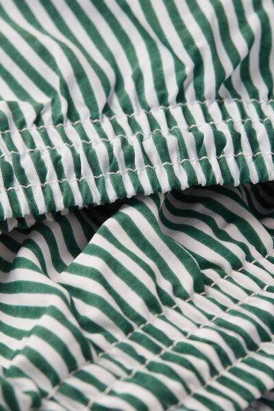 Green - 630J - Stampa Riga Bianco Verde Scuro Green Striped Swim Trunks, , large image number 4