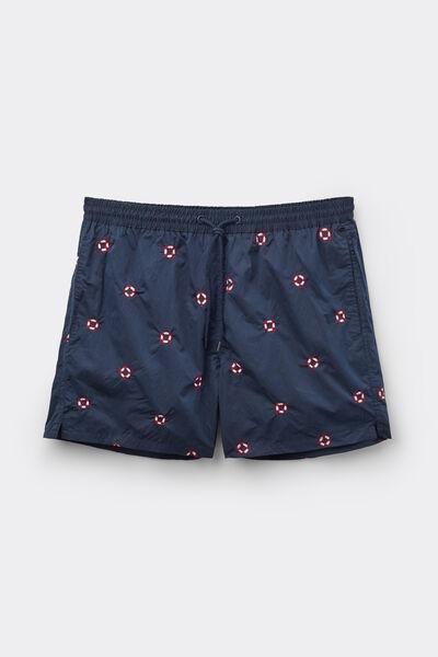 Navy Embroidered Swim Shorts, , large image number 2