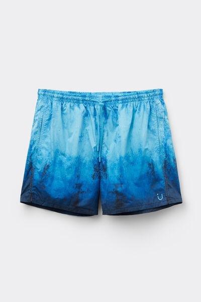Blue Embroidered Swim Shorts, , large image number 2
