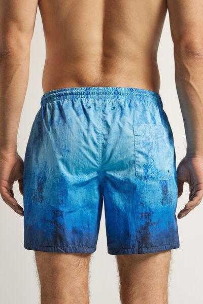 Blue Embroidered Swim Shorts, , large image number 3