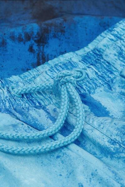 Blue Embroidered Swim Shorts, , large image number 4