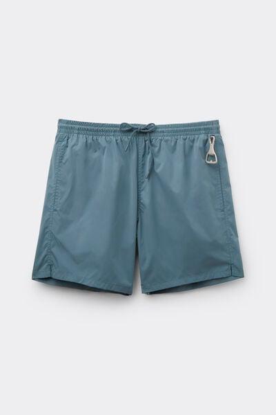 Blue Mid-Length Solid-Colour Swim Trunks, B601_141K, large image number 2