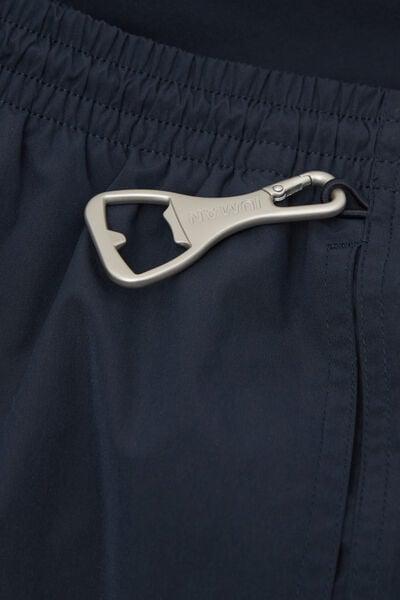 Navy Mid-Length Solid-Colour Swim Trunks, Intense Blue, large image number 4