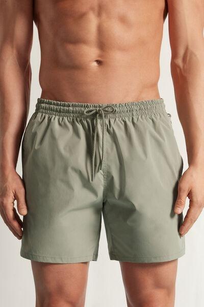 Green Mid-Length Solid-Colour Swim Trunks, B601_180K, medium