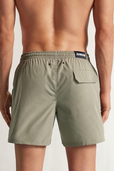 Green Mid-Length Solid-Colour Swim Trunks, B601_180K, large image number 3