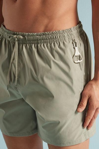 Green Mid-Length Solid-Colour Swim Trunks, B601_180K, large image number 5