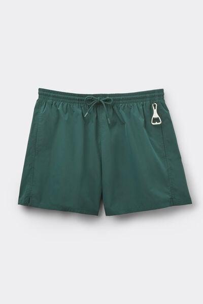Green Mid-Length Solid-Colour Swim Trunks, B601_4369, large image number 2