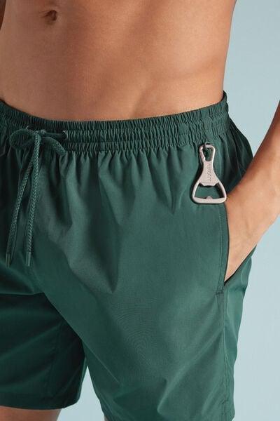 Green Mid-Length Solid-Colour Swim Trunks, B601_4369, large image number 5