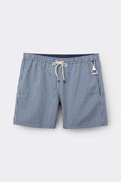 White/Blue Reversible Striped Swim Shorts, B601_213K, medium