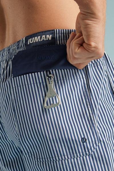 White/Blue Reversible Striped Swim Shorts, B601_213K, large image number 5