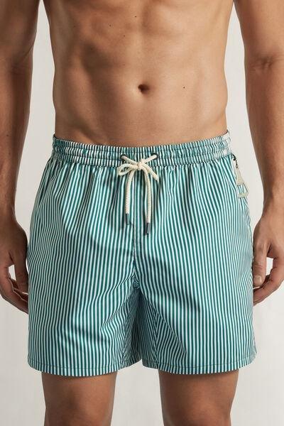 White/Green Reversible Striped Swim Shorts, B601_215K, large image number 0
