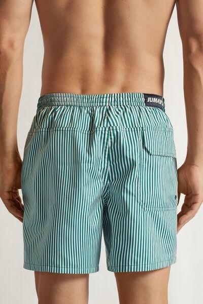 White/Green Reversible Striped Swim Shorts, B601_215K, large image number 3