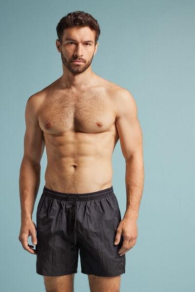Black Solid-Colour Swim Shorts, , large image number 1