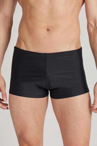 Black Square-Cut Swim Trunks, , large image number 0