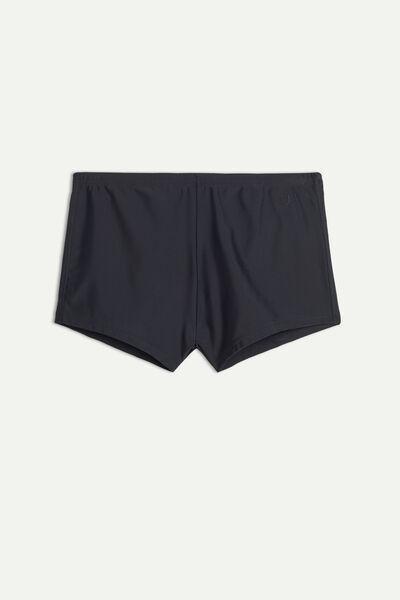 Black Square-Cut Swim Trunks, , large image number 2
