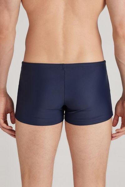 Navy Square-Cut Swim Trunks, Intense Blue, large image number 3