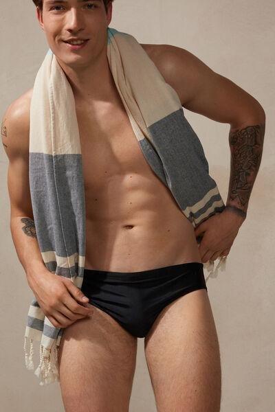 Black - 019 - Black Plain Swim Briefs, , large image number 1