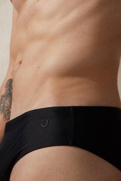 Black - 019 - Black Plain Swim Briefs, Black, large image number 5