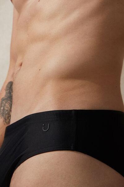 Black - 019 - Black Plain Swim Briefs, Black, large image number 5