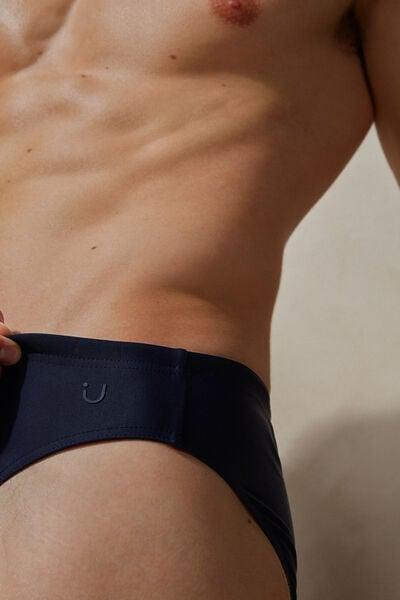 Navy Plain Swim Briefs, Intense Blue, large image number 4