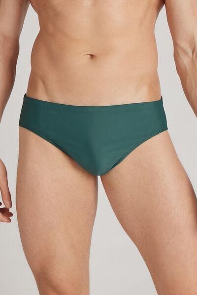 Green - 4369 - Verde Scuro Plain Swim Briefs, , medium