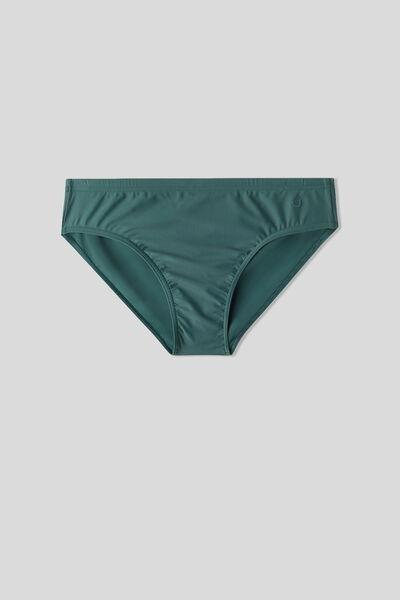 Green - 4369 - Verde Scuro Plain Swim Briefs, , large image number 2