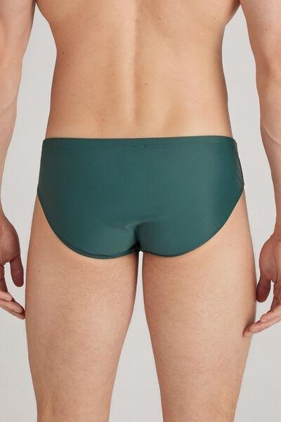 Green - 4369 - Verde Scuro Plain Swim Briefs, , large image number 3