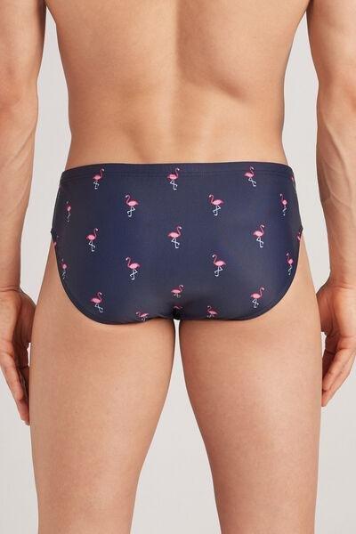 Navy Swim Flamingo Print Briefs, , large image number 3