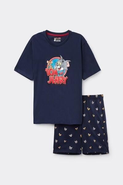 Navy Printed Pyjama Set, , large image number 1