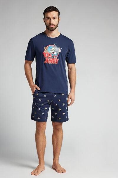 Navy Printed Pyjama Set, , large image number 2